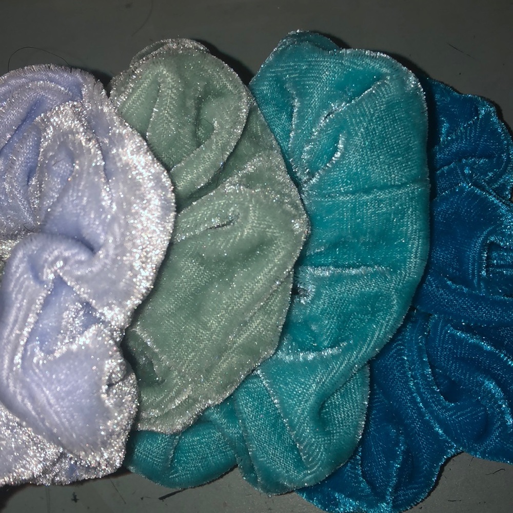 Blue scrunchies